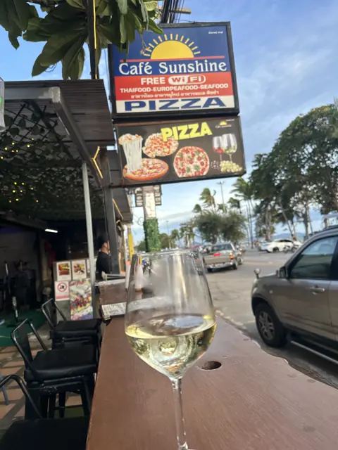 The Sunshine Cafe sign on Jomtien Beach Road